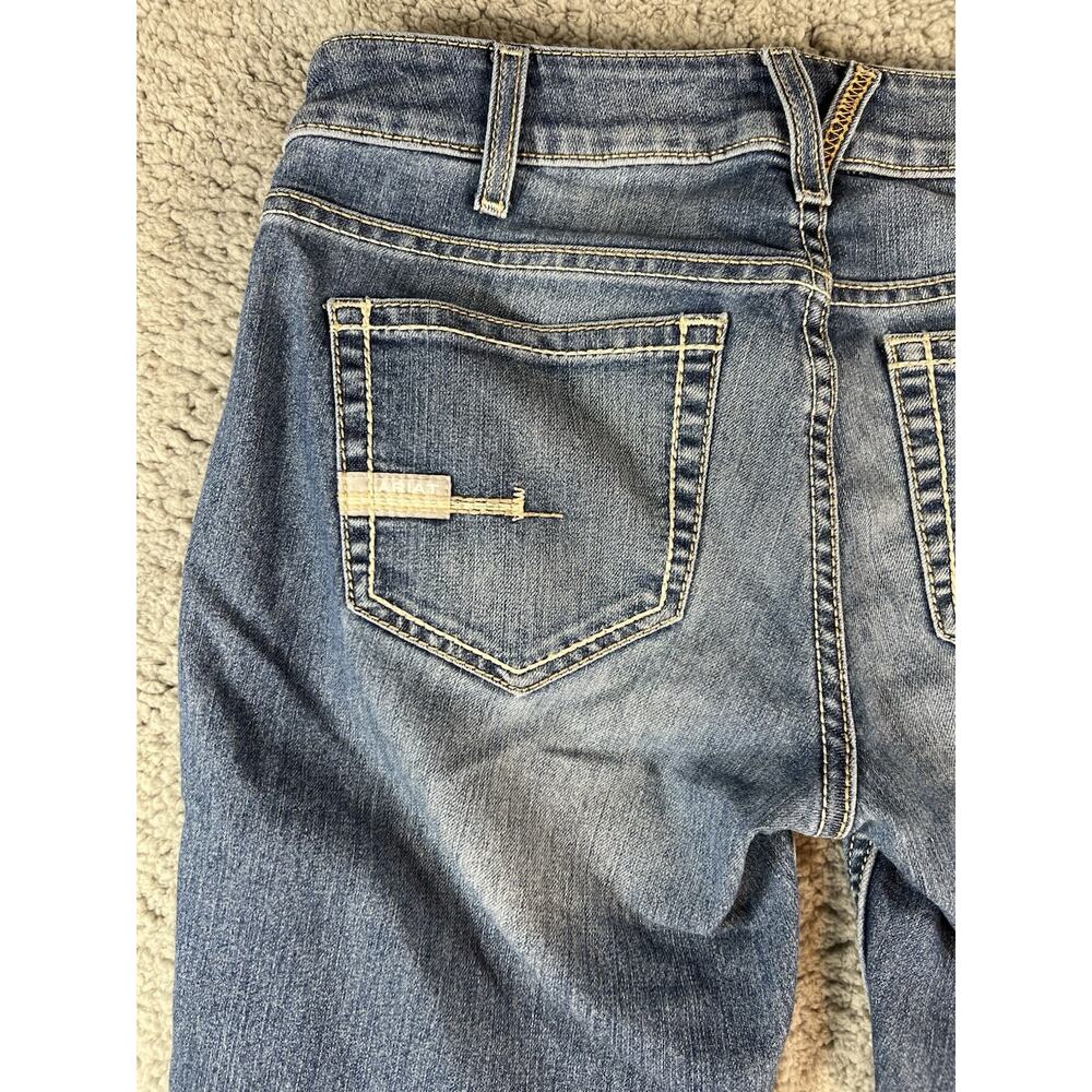 Ariat Jeans Womens 29L Blue Rebar Mid Rise Straight Leg Cargo Medium Wash Denim - Picture 7 of 15